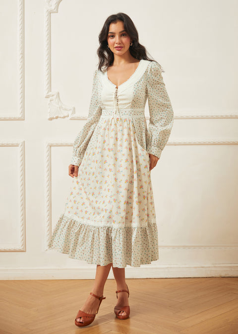 Vestido rosa con cordones de GUNNE SAX para ModCloth-7