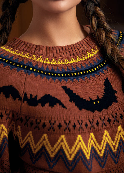 Es como un suéter Fair Isle con forma de murciélago.-1
