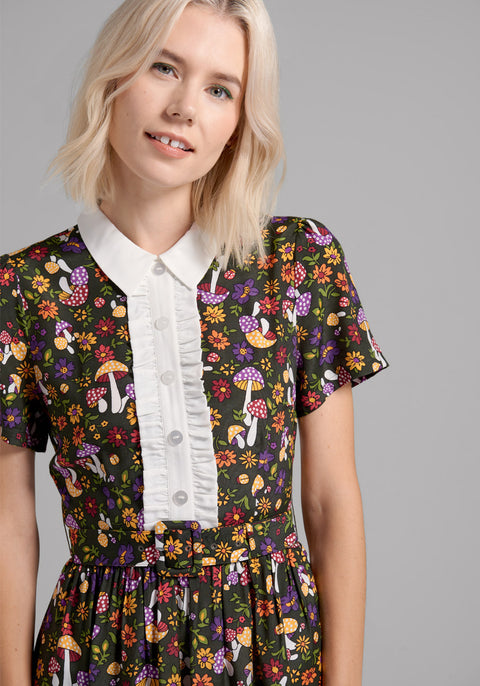 Sí, vestido Darling de corte ajustado y falda acampanada (venta final)-4