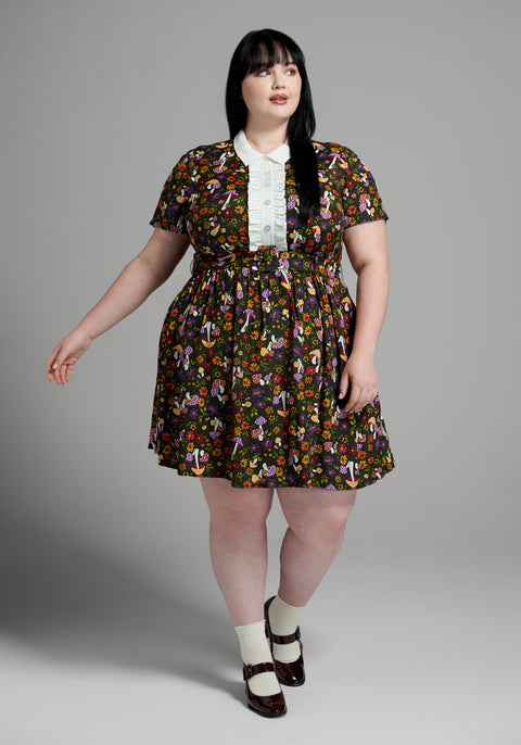 Sí, vestido Darling de corte ajustado y falda acampanada (venta final)-5