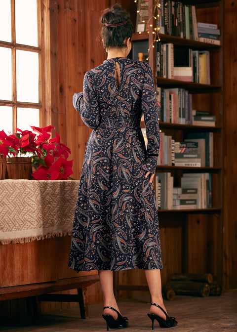 Vestido midi con tapiz para fiesta en el jardín-2