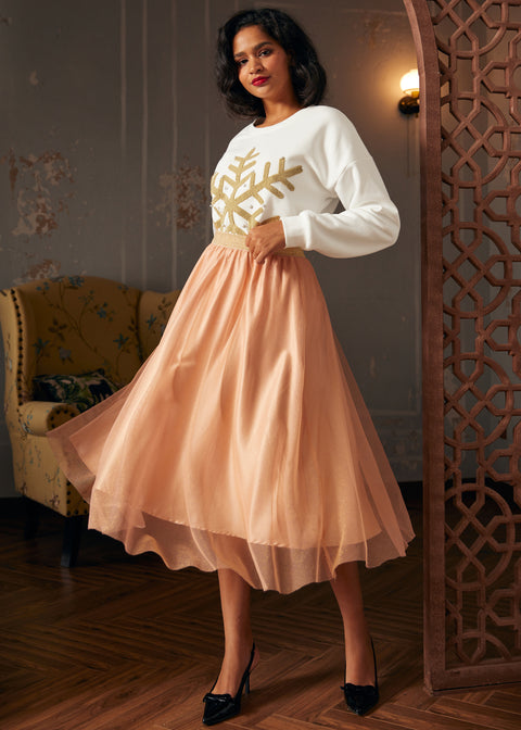 Sudadera con estampado de copos de nieve "Susurro de invierno"-3