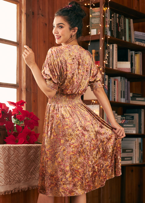 Vestido Bohemian Rhapsody con mangas abullonadas-2