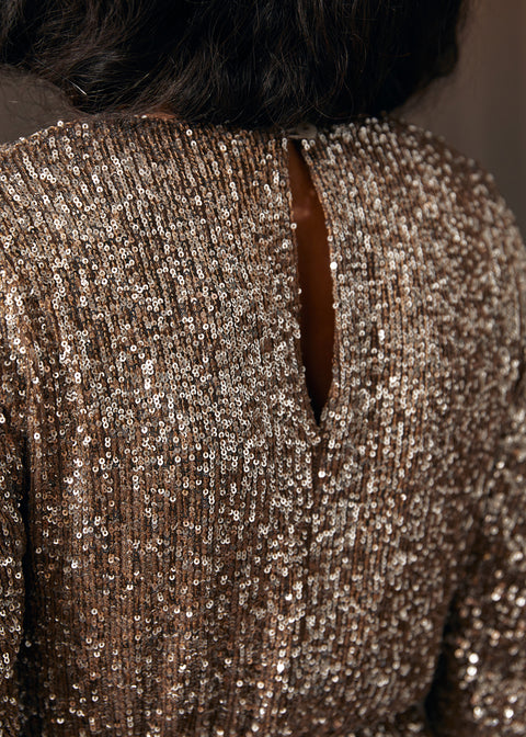 Vestido de manga fruncida "Serenata junto al mar"-1