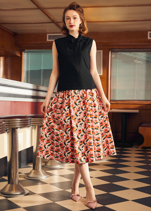 Top con cuello anudado estilo Retro Rendezvous-1