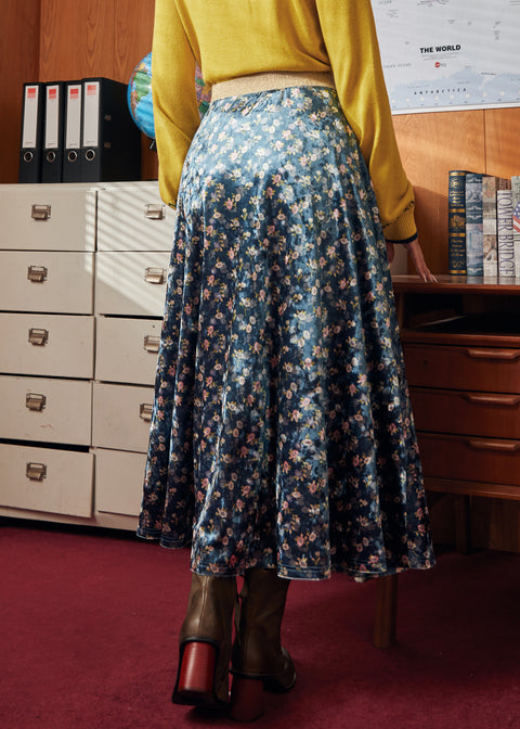 Falda larga de terciopelo Golden Whispers-2