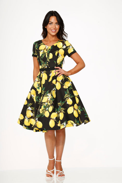 Vestido swing negro limón-6