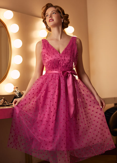 Vestido Memory Lane de corte ajustado y falda acampanada-4