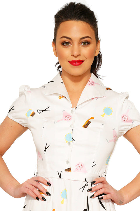 Vestido blanco de salón de belleza-3