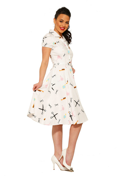 Vestido blanco de salón de belleza-5