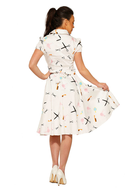 Vestido blanco de salón de belleza-2