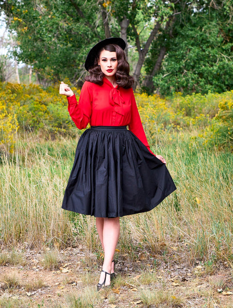 Blusa retro Helen en rojo-1