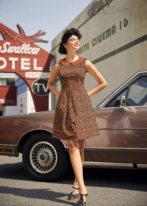 Vestido con cuello de champiñón-1