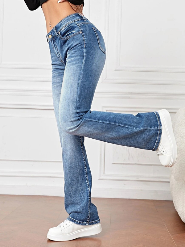 Light Washed High Waist Flare Jeans-3