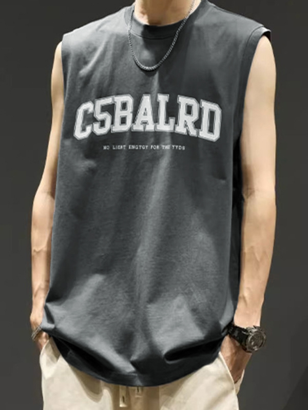 Men's Letter Print Vest-1