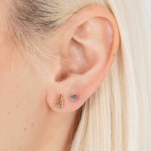 Pendientes de botón con forma de langosta-1