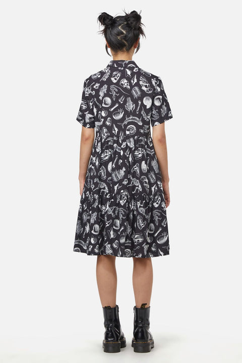 Vestido estampado con fósiles corporales-4