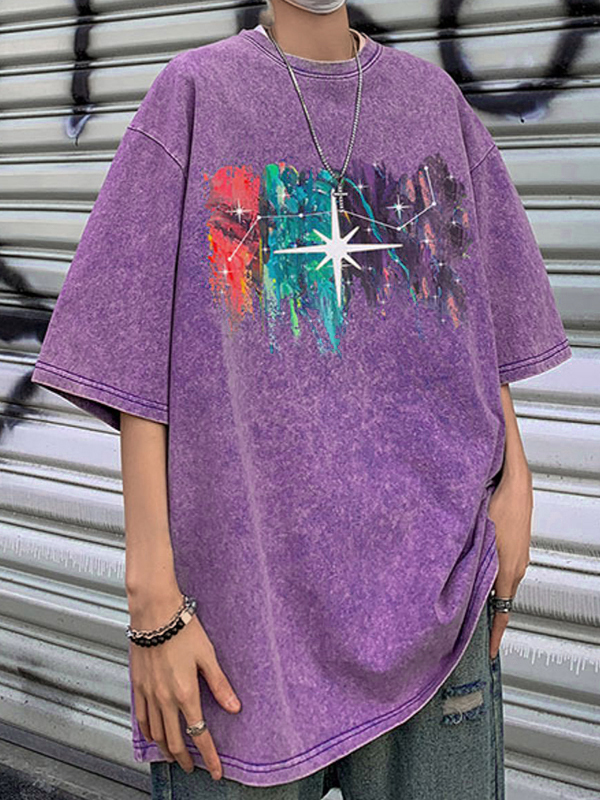 Men's Street Print Oversized Short Sleeve Tee-1