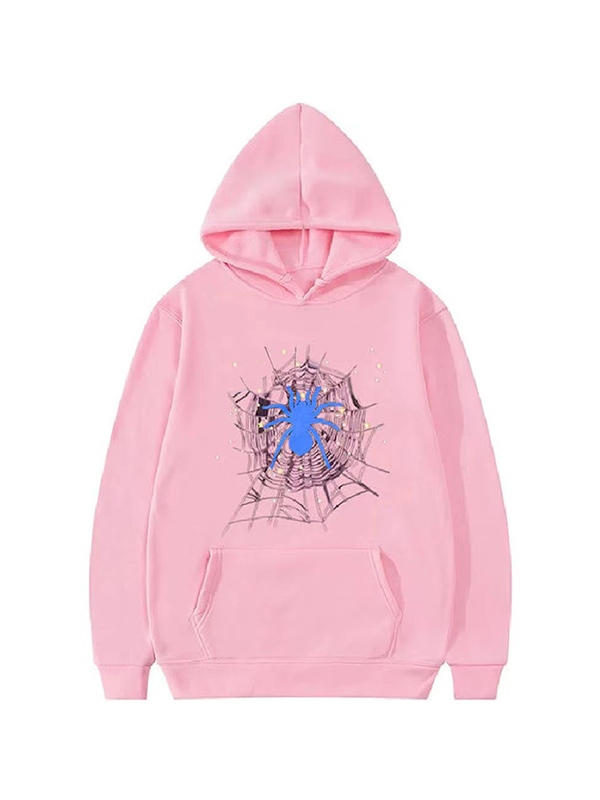 Contrast Color Spider Print Oversized Hoodie-1