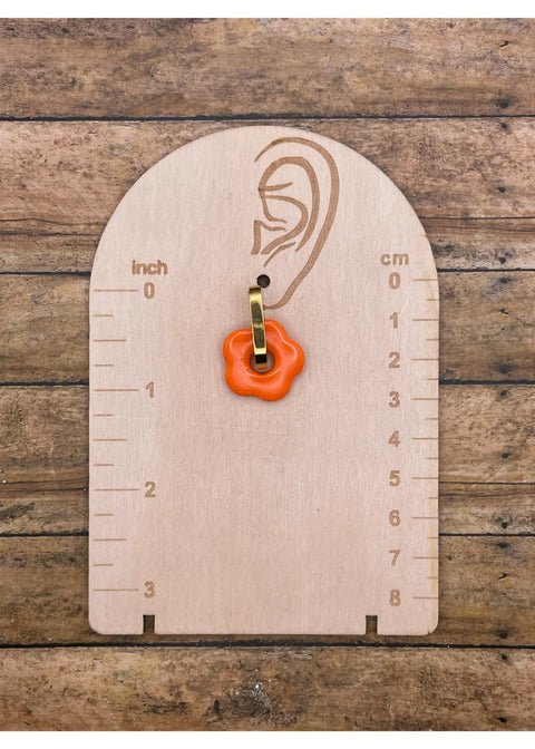 Pendientes de aro pequeños con diseño de flores estilo Mod-1