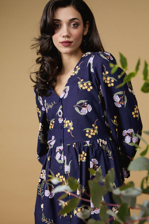 Vestido camisero de algodón nativo Elsie-1