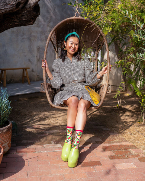 Calcetines transparentes con estampado de aguacate-6