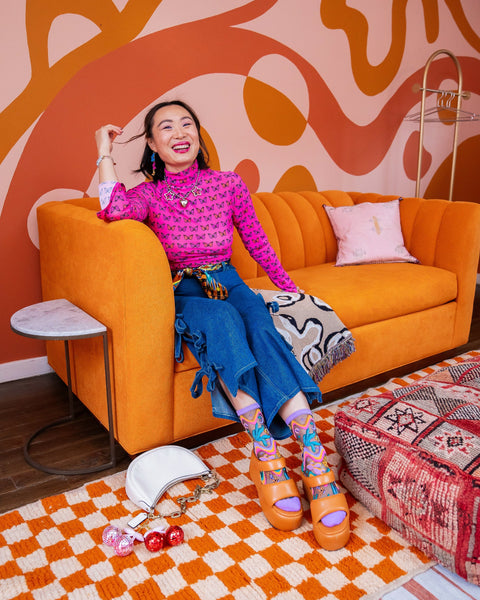 Paquete de calcetines transparentes negros estilo disco-4