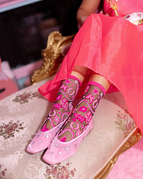 Paquete de calcetines transparentes Disco Glam-8