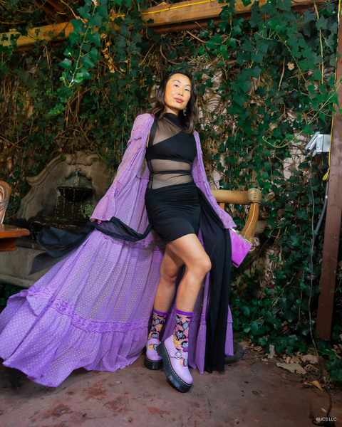 Calcetines Drácula, adorables y brillantes, con brillo.-6