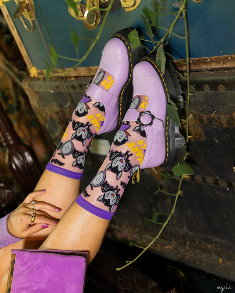 Calcetines Drácula, adorables y brillantes, con brillo.-4