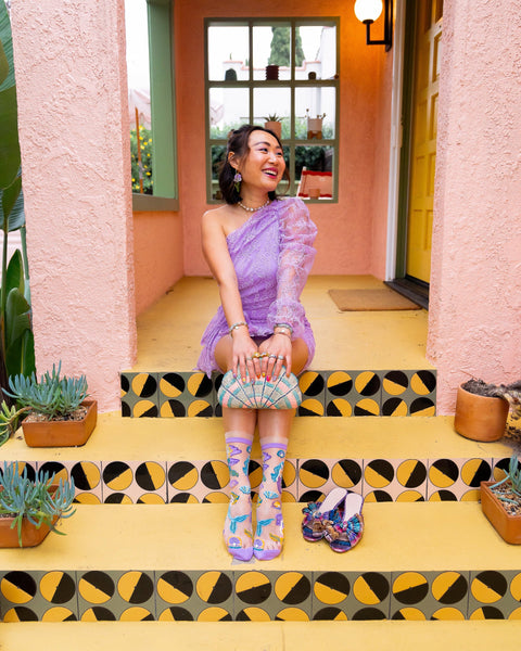 Calcetines transparentes con volantes de sirena de estilo caprichoso-6