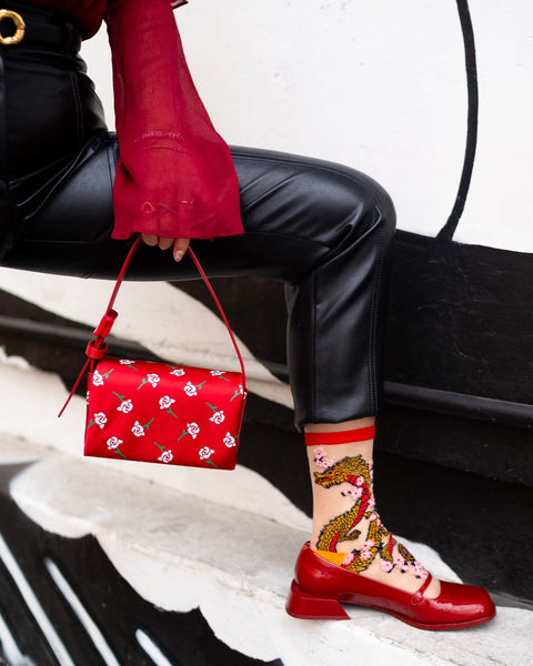 Calcetines transparentes de media caña del Año del Dragón-7